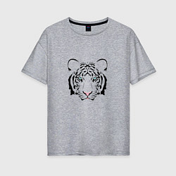 Женская футболка оверсайз Тигр смотрит на тебя
