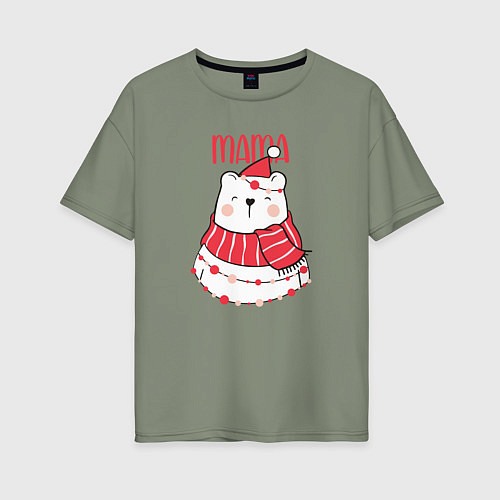 Женская футболка оверсайз Family Mama Bear / Авокадо – фото 1