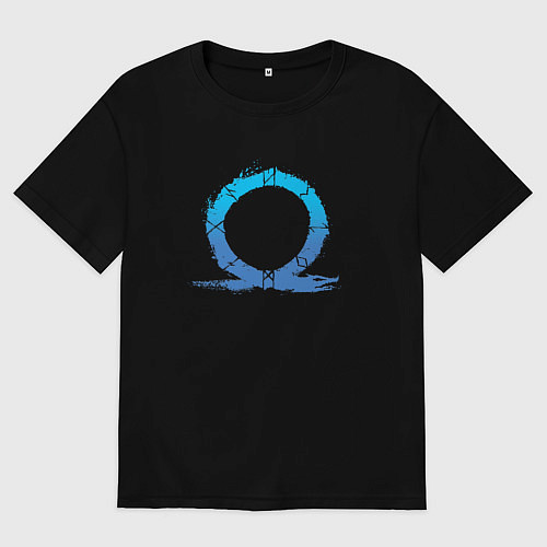 Женская футболка оверсайз CBVDJK СИМВОЛ КРАТОСА, БОГ ВОЙНЫ / Черный – фото 1