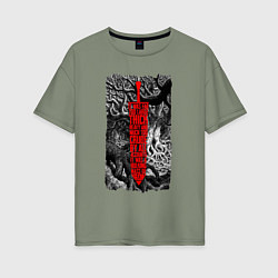 Футболка оверсайз женская BERSERK SWORD БЕРСЕРК МЕЧ, цвет: авокадо