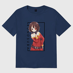 Футболка оверсайз женская Мегумин KonoSuba Да будет благословенен, этот прек, цвет: тёмно-синий