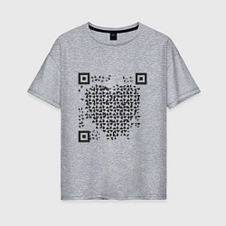 Футболка оверсайз женская QR Love, цвет: меланж