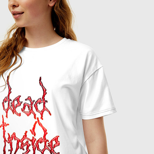 Женская футболка оверсайз Dead Inside red / Белый – фото 3