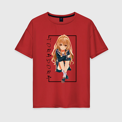 Женская футболка оверсайз Торадора Toradora, Тайга Айсака / Красный – фото 1