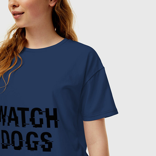 Женская футболка оверсайз Watch Dogs / Тёмно-синий – фото 3