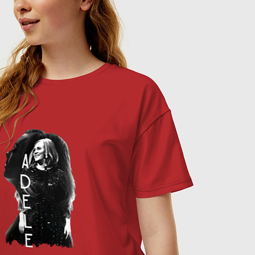 Женская футболка оверсайз Профиль Adele / Красный – фото 3