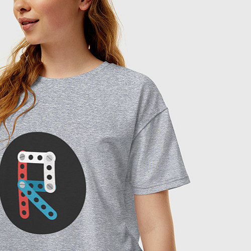 Женская футболка оверсайз Graphic R / Меланж – фото 3