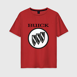 Футболка оверсайз женская Buick Black and White Logo, цвет: красный