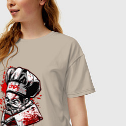 Футболка оверсайз женская DOTA 2 ПУДЖ PUDGE, цвет: миндальный — фото 2