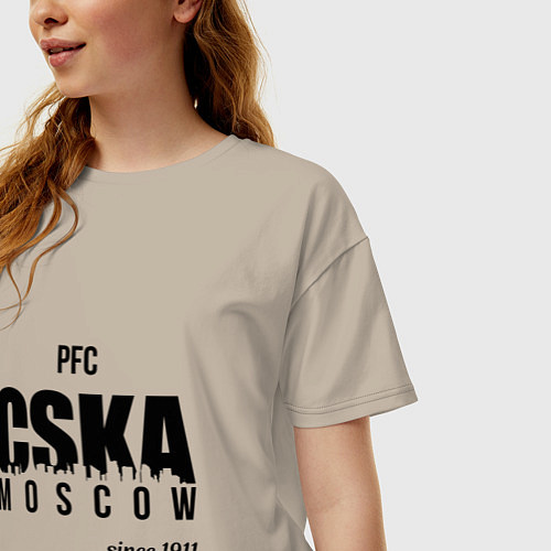 Женская футболка оверсайз CSKA since 1911 / Миндальный – фото 3