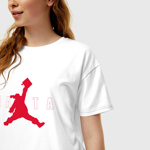Женская футболка оверсайз AIR SANTA - ЭЙР САНТА / Белый – фото 3