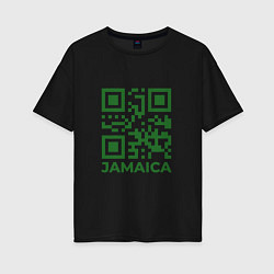 Футболка оверсайз женская QR Jamaica, цвет: черный