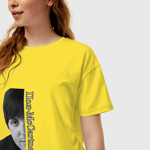 Женская футболка оверсайз Пол-McCartney / Желтый – фото 3