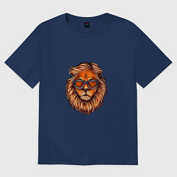 Футболка оверсайз женская Lions head, цвет: тёмно-синий