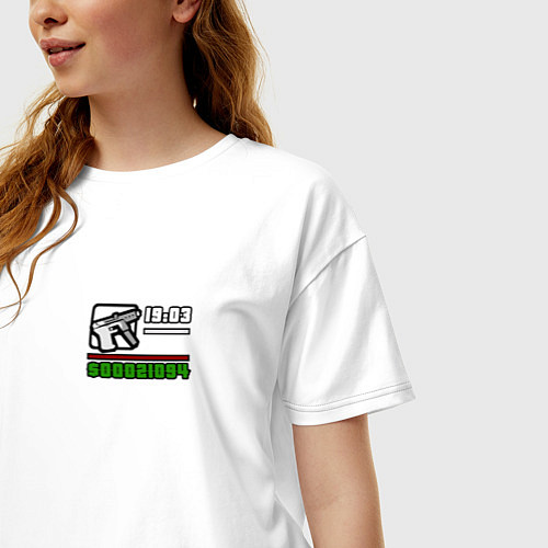 Женская футболка оверсайз GTA SAN ANDEAS, ГТА / Белый – фото 3