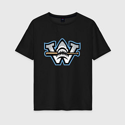 Футболка оверсайз женская Wilmington sharks - baseball team, цвет: черный