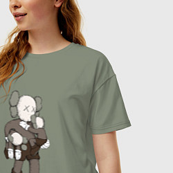 Футболка оверсайз женская KAWS, цвет: авокадо — фото 2