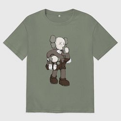 Футболка оверсайз женская KAWS, цвет: авокадо
