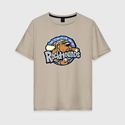 Футболка оверсайз женская Midland Rockhounds - baseball team, цвет: миндальный