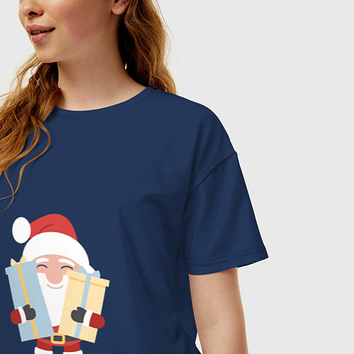 Женская футболка оверсайз Подарки от дедушки / Тёмно-синий – фото 3
