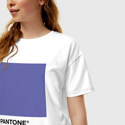 Женская футболка оверсайз Цвет Pantone 2022 года - Very Peri / Белый – фото 3