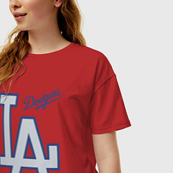 Футболка оверсайз женская Los Angeles Dodgers - baseball team, цвет: красный — фото 2