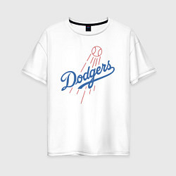 Футболка оверсайз женская Los Angeles Dodgers baseball, цвет: белый