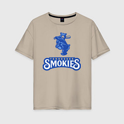 Футболка оверсайз женская Tennessee smokies - baseball team, цвет: миндальный