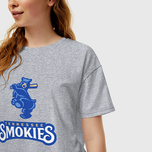 Женская футболка оверсайз Tennessee smokies - baseball team / Меланж – фото 3