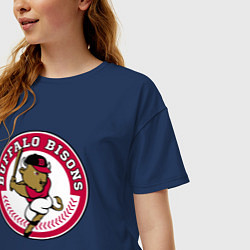 Футболка оверсайз женская Buffalo Bisons - baseball team, цвет: тёмно-синий — фото 2