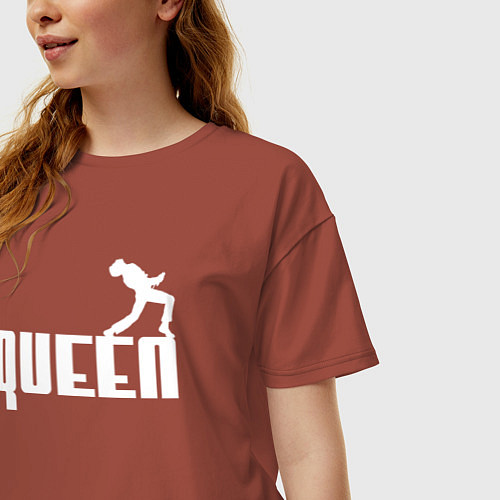 Женская футболка оверсайз Queen Куин / Кирпичный – фото 3