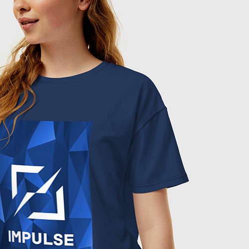 Женская футболка оверсайз Cobalt Impulse / Тёмно-синий – фото 3