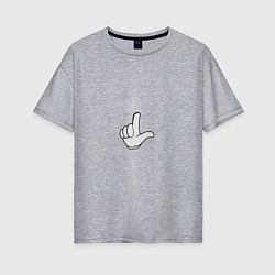 Женская футболка оверсайз Граффити палец вверх