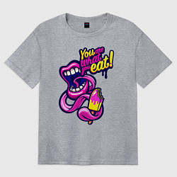 Футболка оверсайз женская Мороженое на языке, цвет: меланж