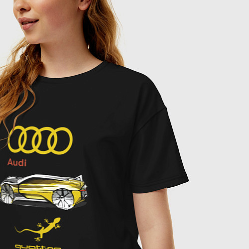 Женская футболка оверсайз Audi Quattro - 4X4 Concept / Черный – фото 3