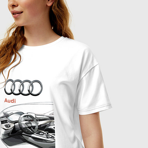 Женская футболка оверсайз Audi salon concept / Белый – фото 3