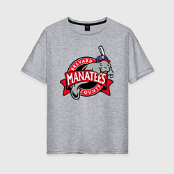 Футболка оверсайз женская Brevard County Manatees - baseball team, цвет: меланж