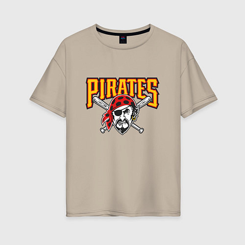 Женская футболка оверсайз Pittsburgh Pirates - baseball team / Миндальный – фото 1