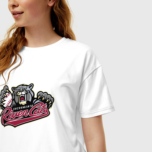 Женская футболка оверсайз Sacramento River Cats - baseball team / Белый – фото 3