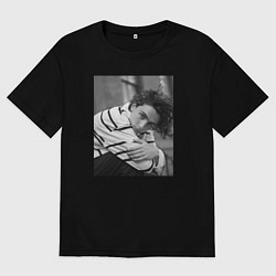 Футболка оверсайз женская Тимоти Хэл Шаламе, цвет: черный