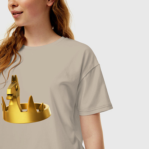 Женская футболка оверсайз Королевская лама / Миндальный – фото 3