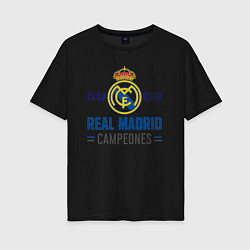 Футболка оверсайз женская Real Madrid Реал Мадрид, цвет: черный