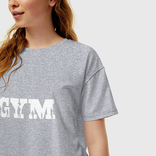 Женская футболка оверсайз GYM- образ жизни / Меланж – фото 3
