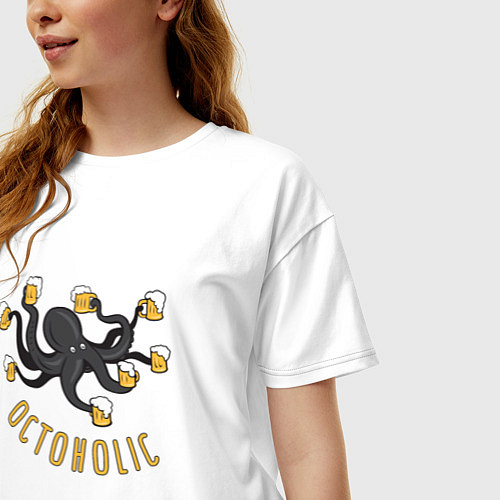 Женская футболка оверсайз Octoholic / Белый – фото 3