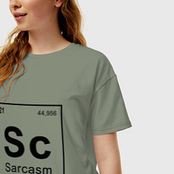 Футболка оверсайз женская САРКАЗМ - SARCASM, Sc Таблица Менделеева, цвет: авокадо — фото 2