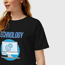 Футболка оверсайз женская IT Theme, цвет: черный — фото 2