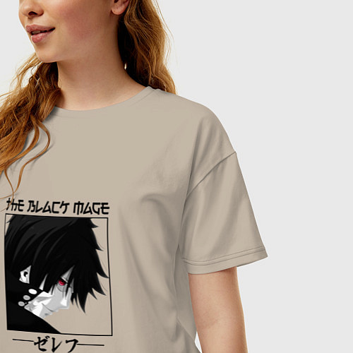 Женская футболка оверсайз Хвост Феи Fairy Tail, Зереф Zeref / Миндальный – фото 3