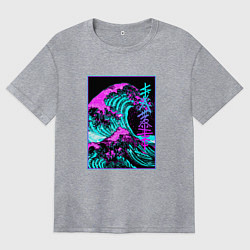 Женская футболка оверсайз НЕОНОВАЯ ВОЛНА, ЯПОНИЯ, ФУДЗИЯМА JAPAN NEON