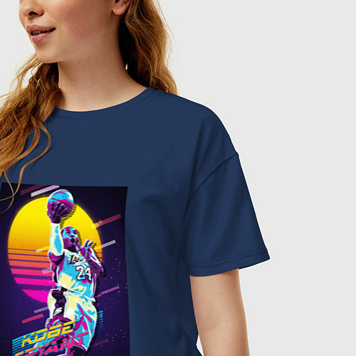 Женская футболка оверсайз Kobe Bryant! / Тёмно-синий – фото 3