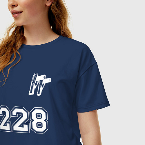 Женская футболка оверсайз 228 два пистолета / Тёмно-синий – фото 3